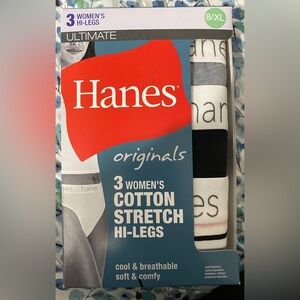NIB Hanes Originals 3Women’s Cotton Stretch Hi-Legs underwear.